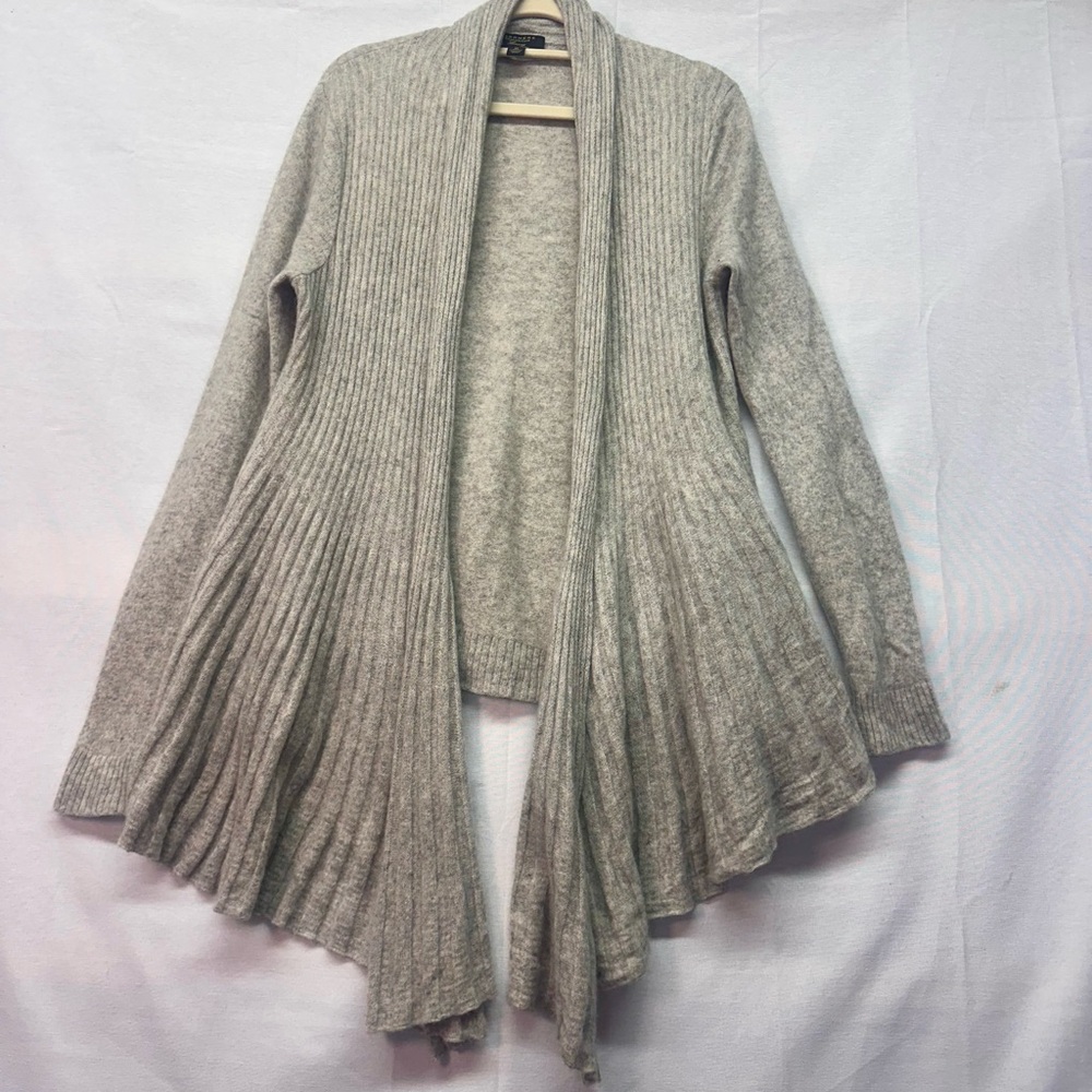Charter Club Luxury Light Gray 100%cashmere Women's Draped‎ Cardigan size medium